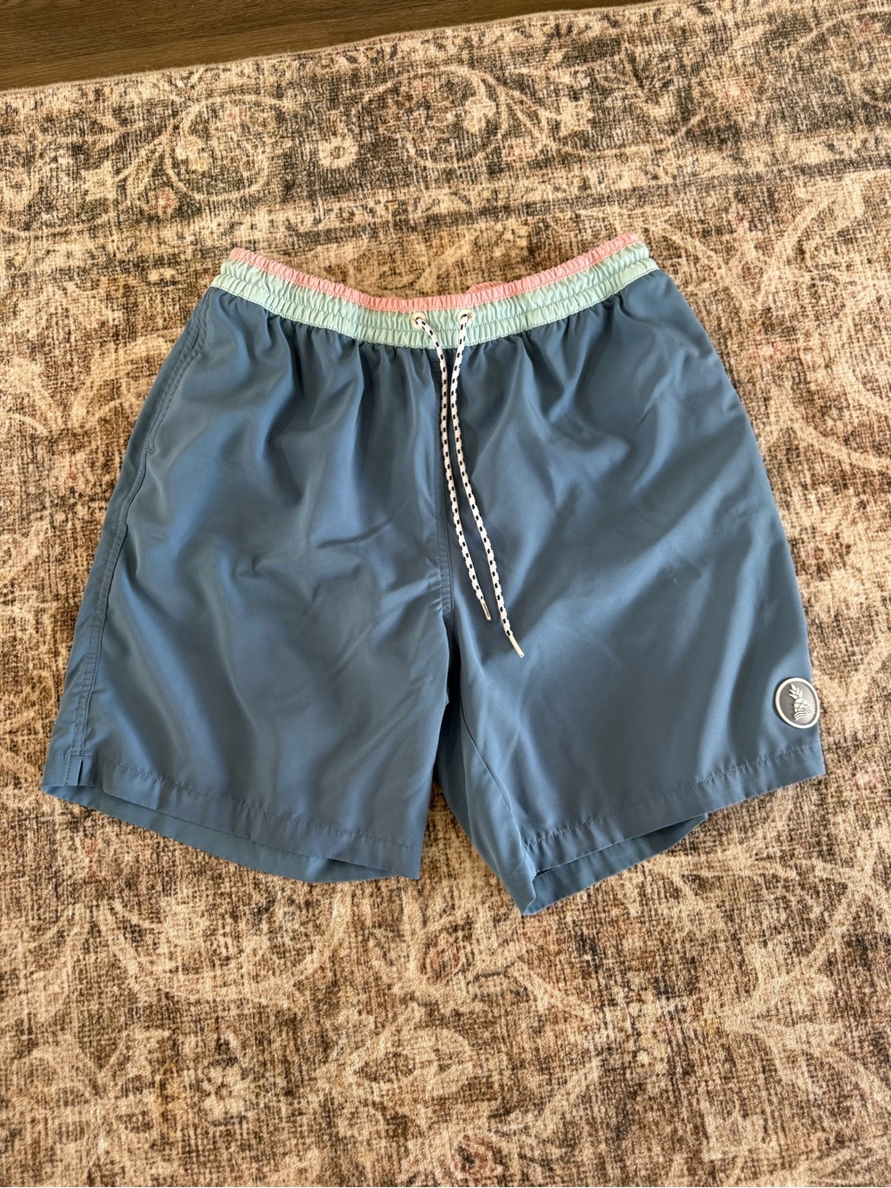 chubbies Pink Waistband Swim Shorts with Gray Liner